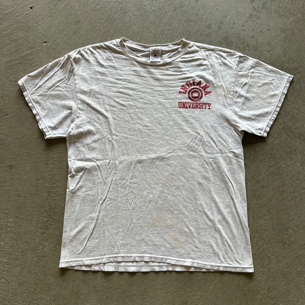 Vintage 90s Indiana University Shirt Size Large Gray Hoosiers College NCAA
